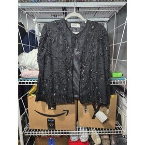 Vintage Sweelo‎ NWT Silk Beaded Cardigan Handmade *See Tags In Photos